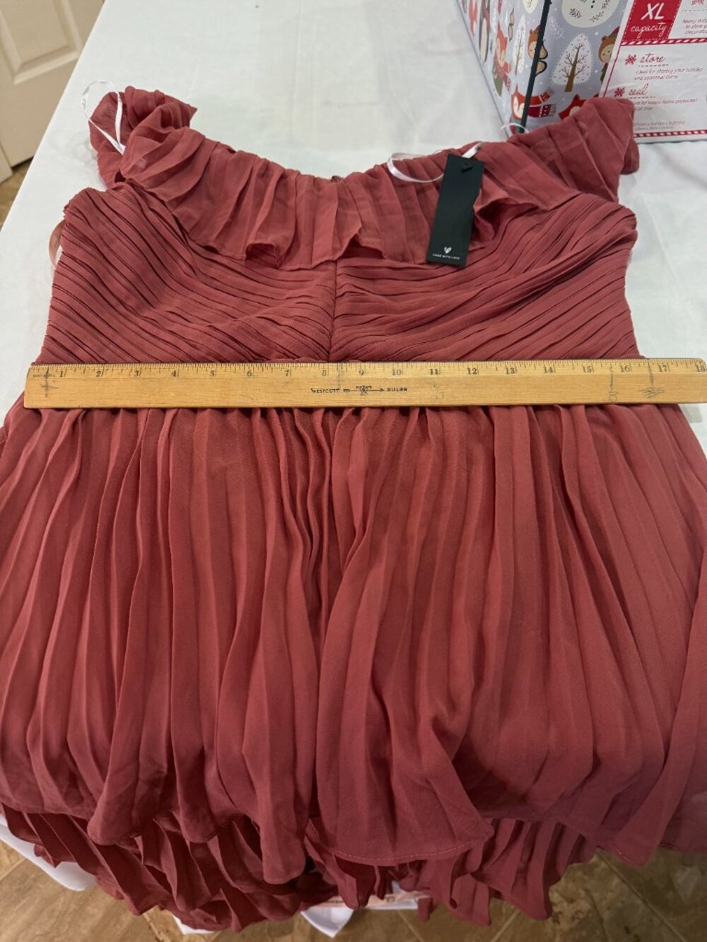 Lulu's Dusty Rose One-Shoulder Tiered Maxi Dress Size XL - Picture 6 of 8
